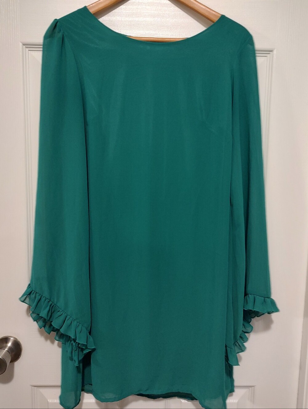 Forever 21 Teal Ruffle-Hem Mini Dress